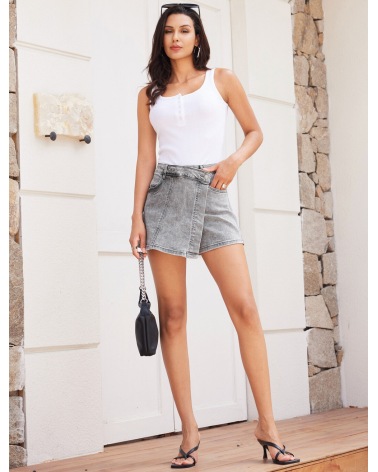 Mom Shorts Jewelly - Jeans - Grau