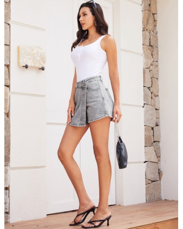 Mom Shorts Jewelly - Jeans - Grau
