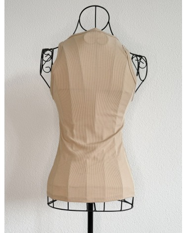 Tank Top Estee Brown - Basic Rippstrick - Beige