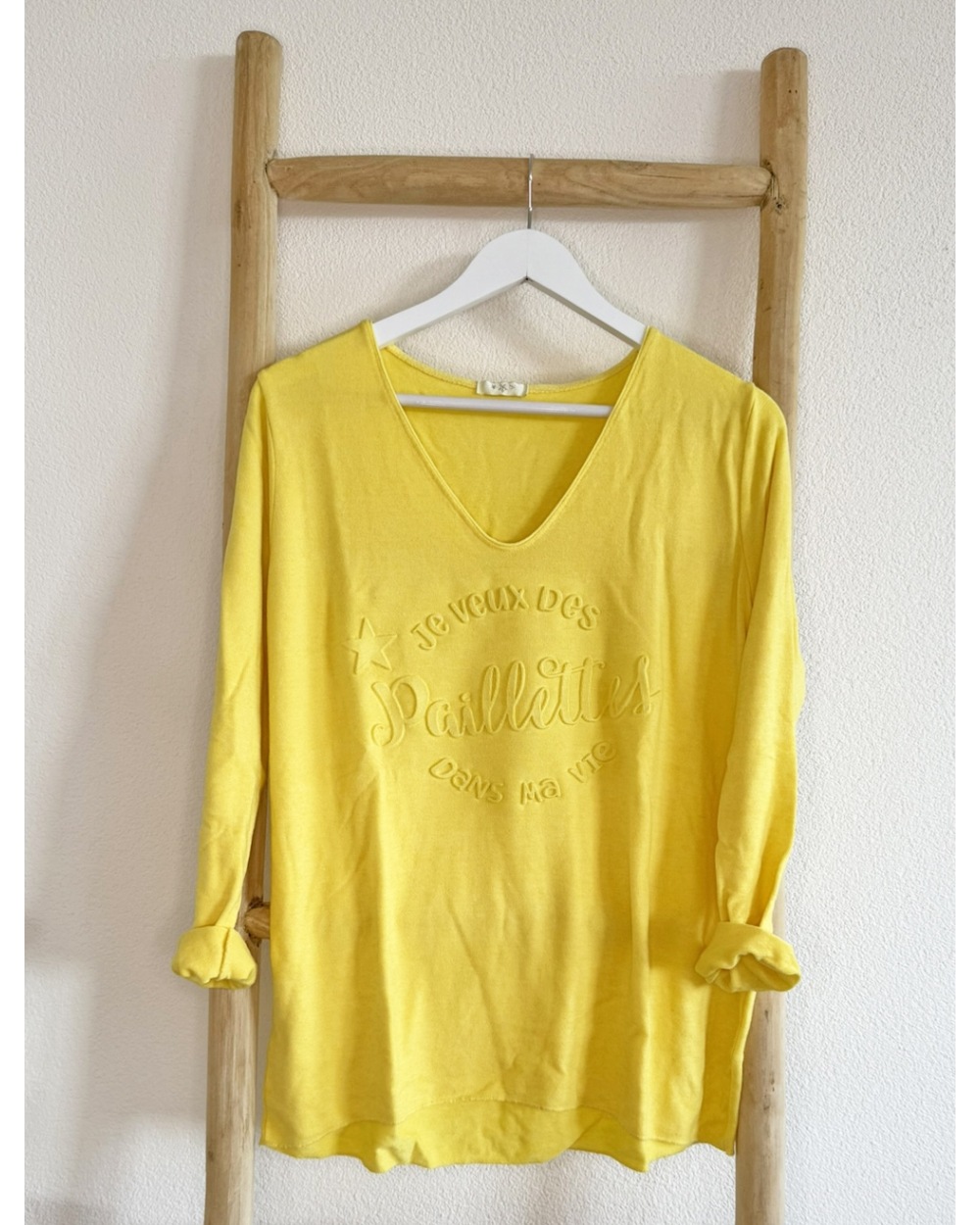 Langarmshirt XoW Moda - Statement - Gelb Sweatshirts