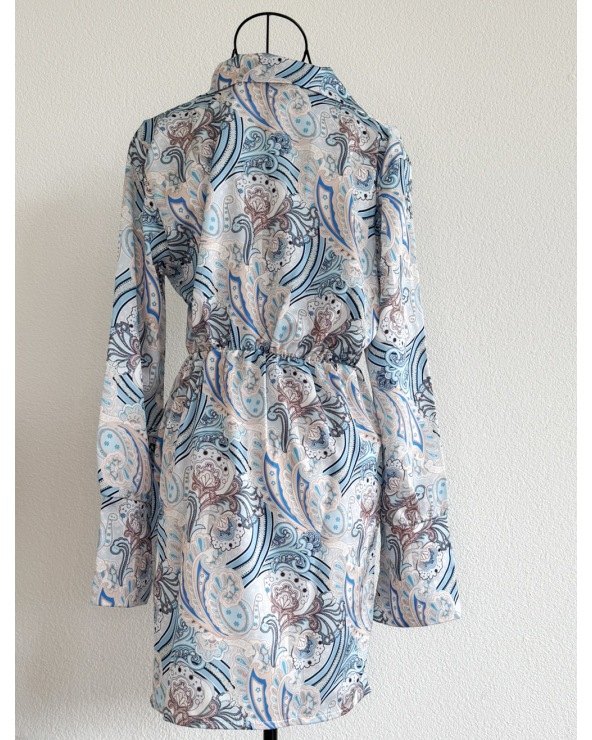 Kleid Schilo Jolie - Satin - Blau/Bunt