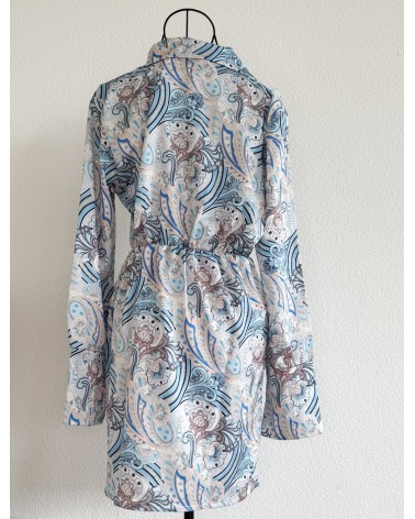 Kleid Schilo Jolie - Satin - Blau/Bunt