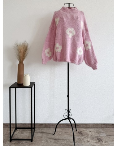 Pullover New Collection - Grobstrick - Rosa - Creme
