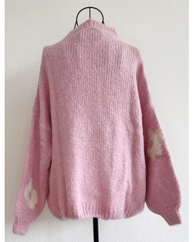 Pullover New Collection - Grobstrick - Rosa - Creme