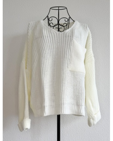 Pullover Italy Moda - Grobstrick - Creme