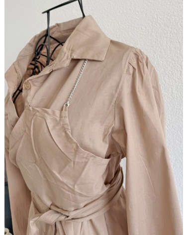 Kleid Schilo Jolie - Wickeloptik - Hellbraun