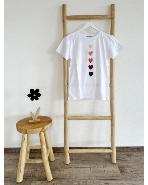 Kurzarmshirt Estee Brown - Herzen - Weiss