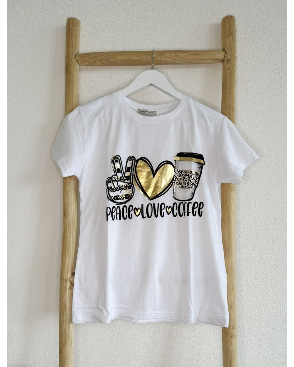 Kurzarmshirt Estee Brown - Peace-Coffee - Weiss