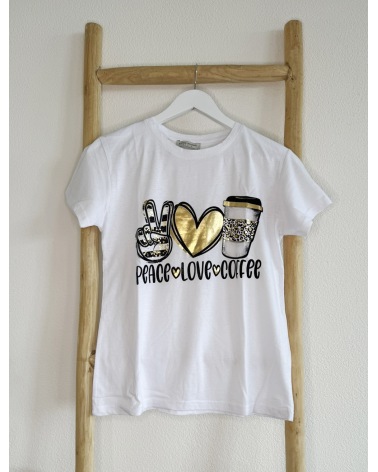Kurzarmshirt Estee Brown - Peace-Coffee - Weiss
