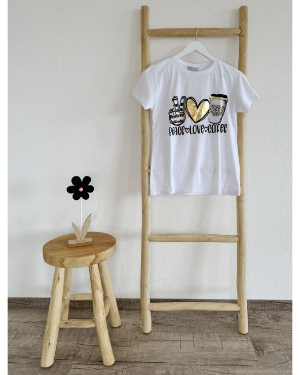 Kurzarmshirt Estee Brown - Peace-Coffee - Weiss