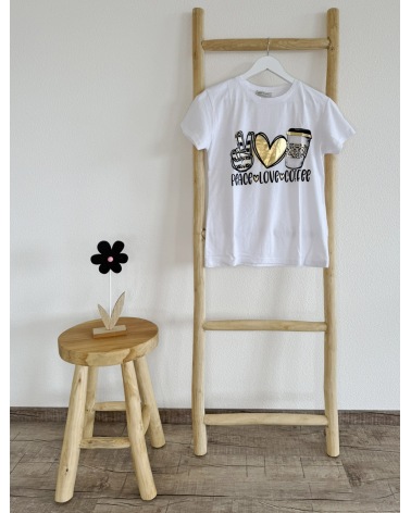 Kurzarmshirt Estee Brown - Peace-Coffee - Weiss