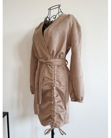 Kleid New Collection - Wildleder Optik - Beige