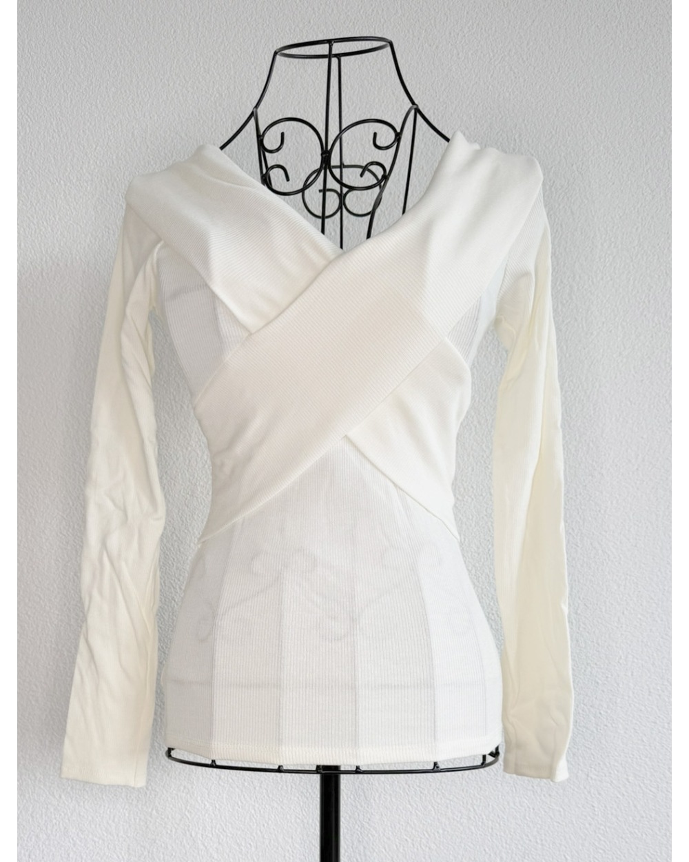 Langarmshirt Italy Moda - Carmen Ausschnitt - Creme