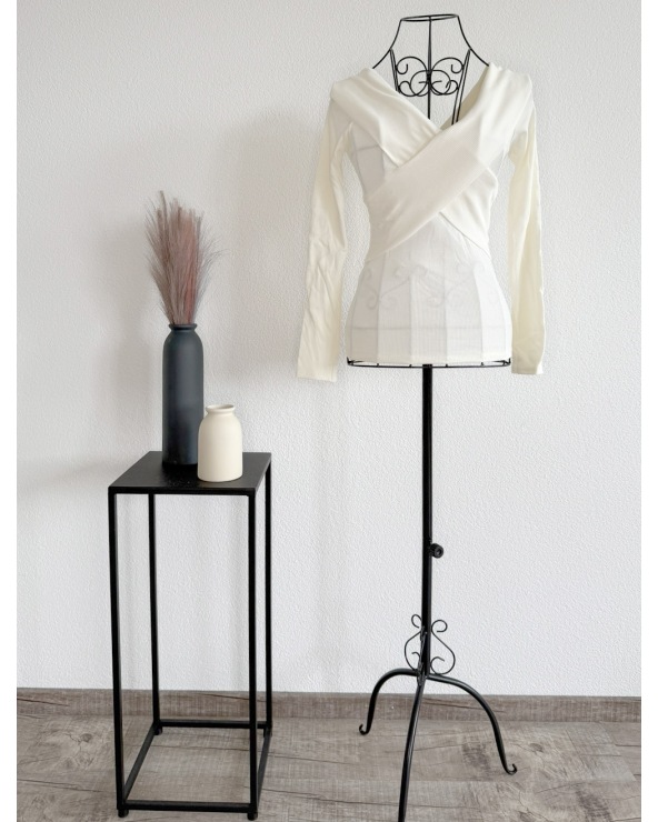 Langarmshirt Italy Moda - Carmen Ausschnitt - Creme