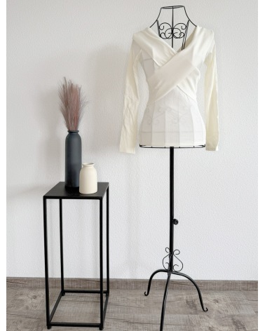 Langarmshirt Italy Moda - Carmen Ausschnitt - Creme