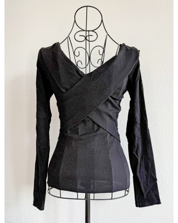 Langarmshirt Italy Moda - Carmen Ausschnitt - Schwarz