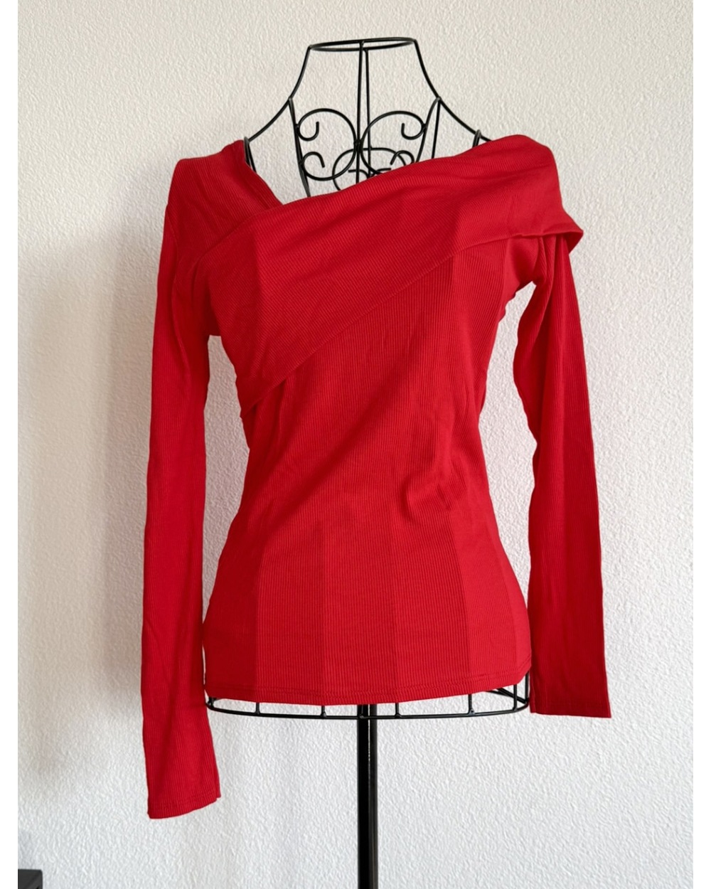 Langarmshirt New Collection - Rippstrick - Rot