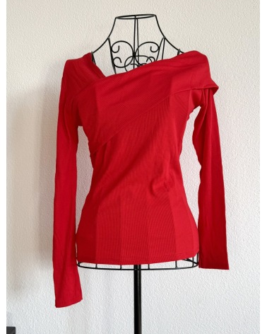 Langarmshirt New Collection - Rippstrick - Rot