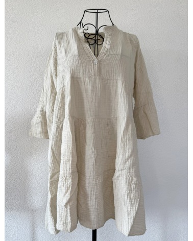 Kleid New Collection - Musselin - Beige
