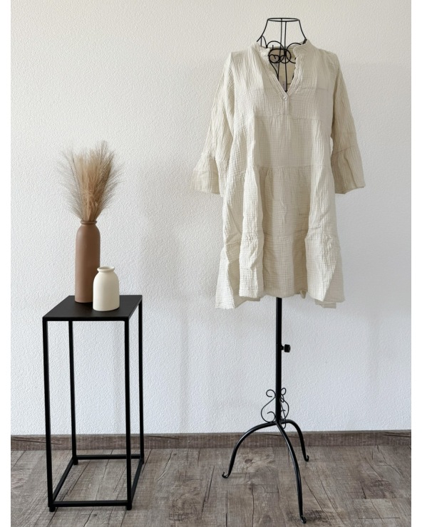 Kleid New Collection - Musselin - Beige