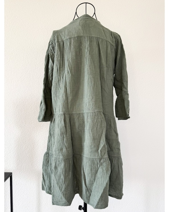 Kleid New Collection - Musselin - Oliv