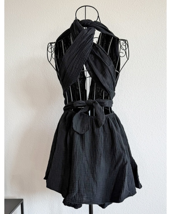 Overall Sandy Paris - Musselin/Shorts - Schwarz