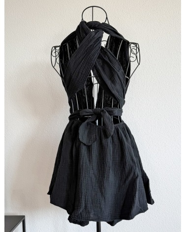 Overall Sandy Paris - Musselin/Shorts - Schwarz