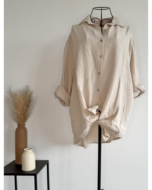 Longbluse Schilo Jolie - Musselin - Beige