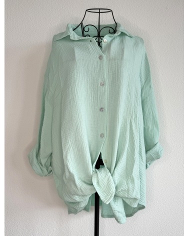 Longbluse Schilo Jolie - Musselin - Mintgrün