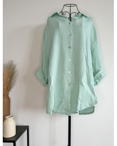 Longbluse Schilo Jolie - Musselin - Mintgrün