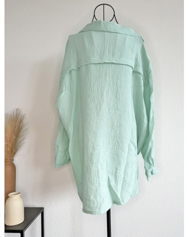 Longbluse Schilo Jolie - Musselin - Mintgrün