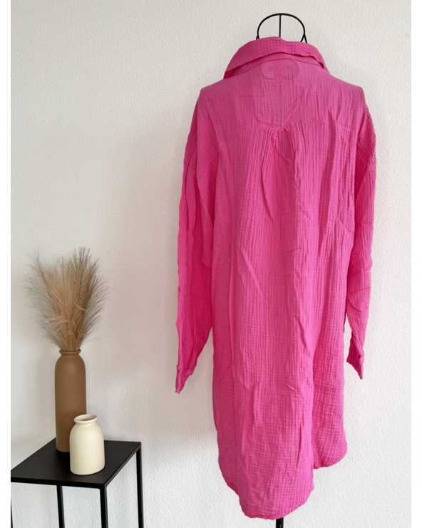 Longbluse Made in Italy - Musselin - Pink