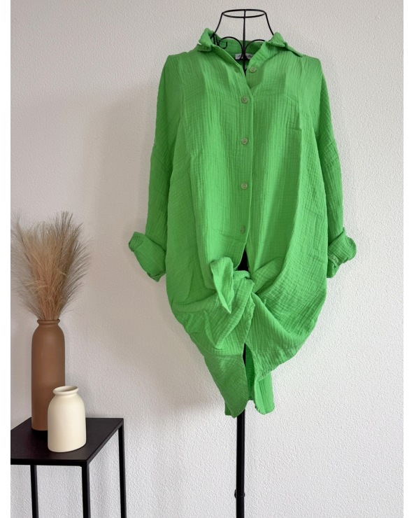 Longbluse Schilo-Jolie - Musselin - Neongrün