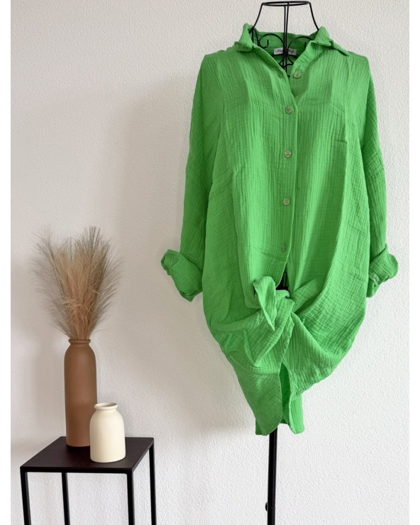 Longbluse Schilo-Jolie - Musselin - Neongrün