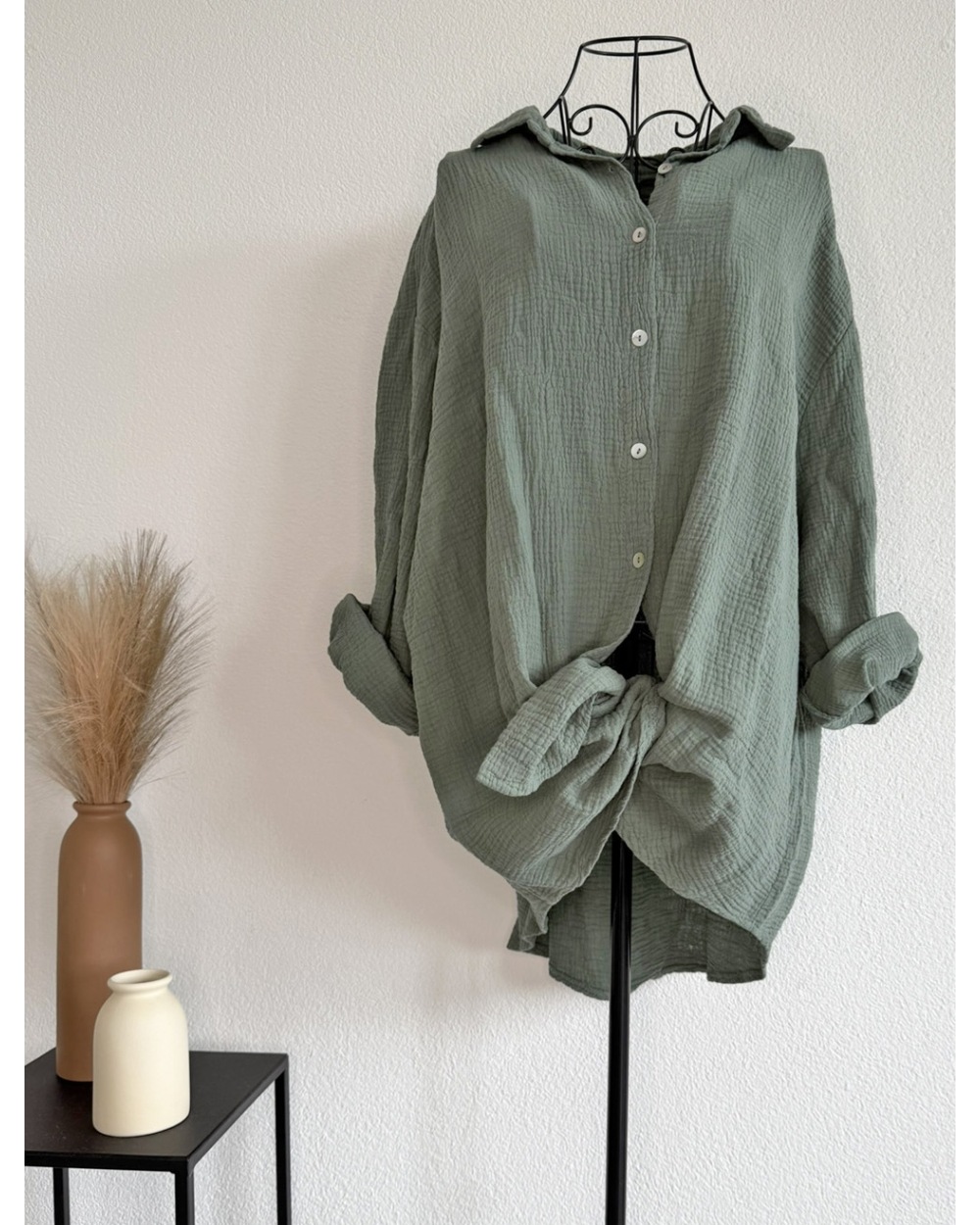 Longbluse Schilo-Jolie - Musselin - Oliv