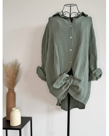 Longbluse Schilo-Jolie - Musselin - Oliv