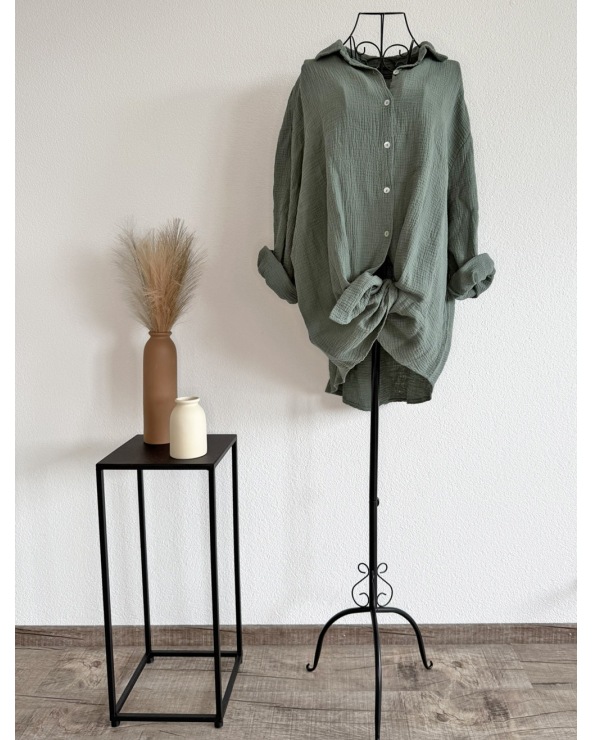 Longbluse Schilo-Jolie - Musselin - Oliv