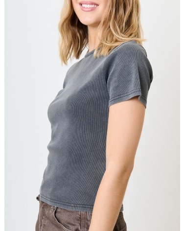 Kurzarmshirt Feelkoo - Basic/Ripp - Anthrazit