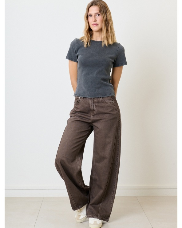 Kurzarmshirt Feelkoo - Basic/Ripp - Anthrazit