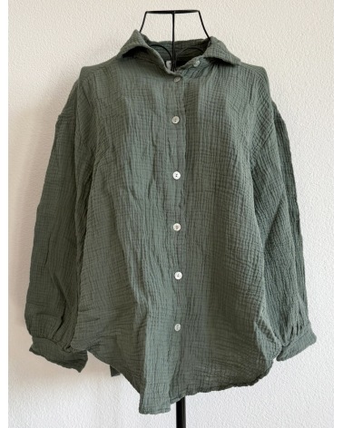 Bluse New Collection - Musselin - Khaki