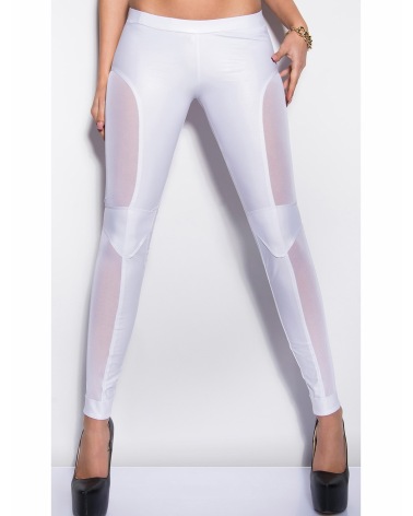 Leggings Koucla - Netzeinsatz - Weiss Leggings