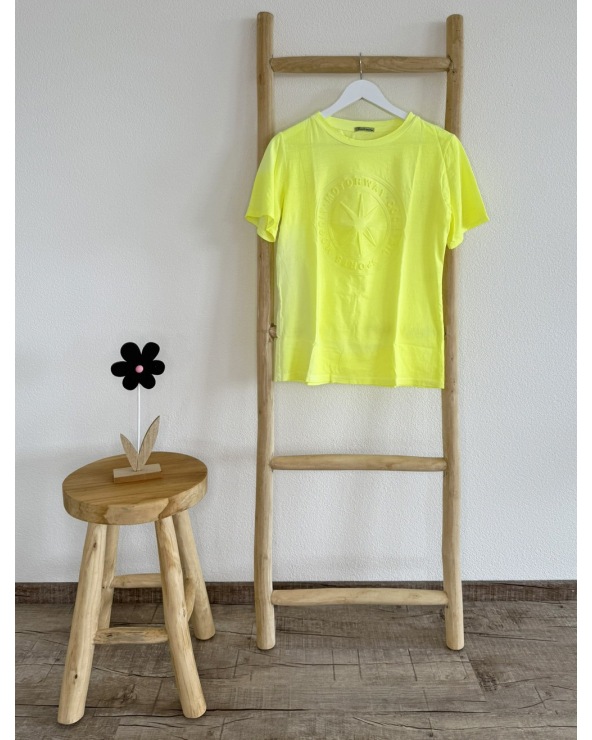Kurzarmshirt Sweetissima - 3D Stern - Neongelb