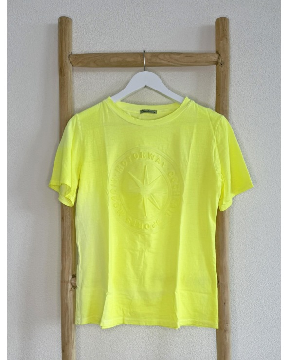 Kurzarmshirt Sweetissima - 3D Stern - Neongelb