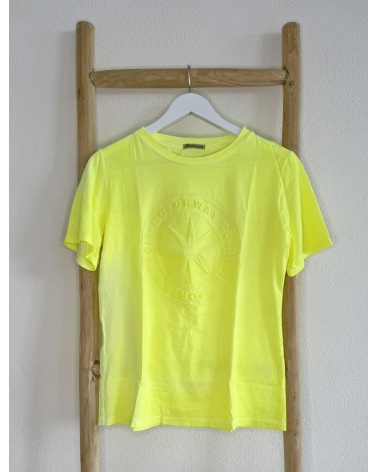 Kurzarmshirt Sweetissima - 3D Stern - Neongelb