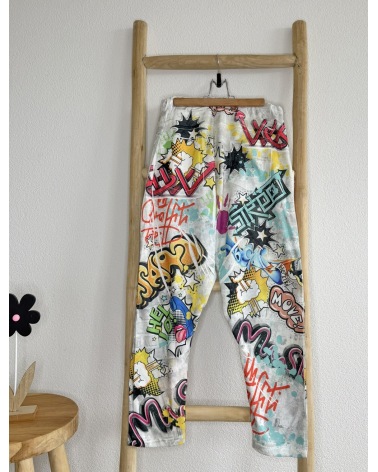 Harem Hose Wunder & Schön - Graffiti - Beige Trousers