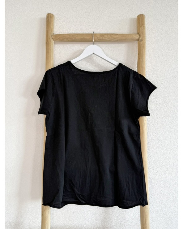 Kurzarmshirt Cascara - Rock Star - Schwarz/Weiss Maglietta