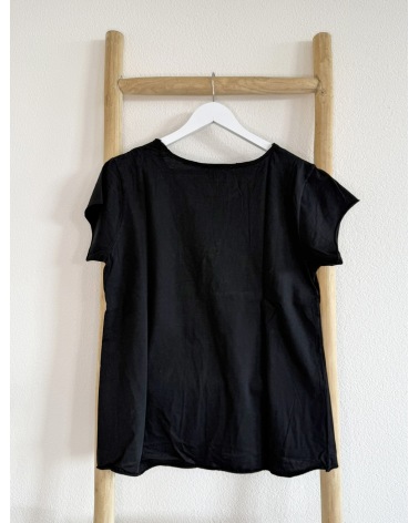 Kurzarmshirt Cascara - Rock Star - Schwarz/Weiss Maglietta