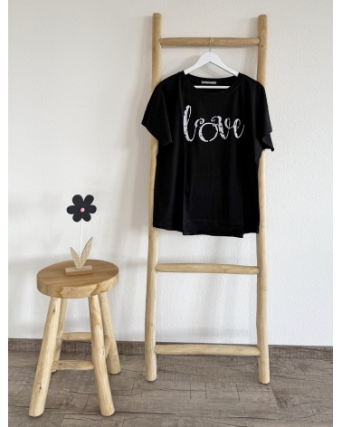 Kurzarmshirt Cascara - Oversized Love - Schwarz/Weiss Kurzarmshirts