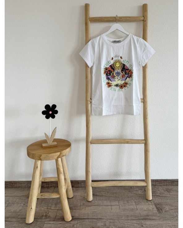 Kurzarmshirt Capucine - Sonne - Weiss/BuntShirts Manches Courtes