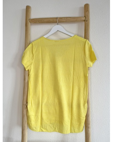 Kurzarmshirt XoW Moda - Relief - Gelb Maglietta